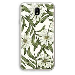 CaseCompany Wit bloemenpatroon: Samsung Galaxy J7 (2017) Transparant Hoesje