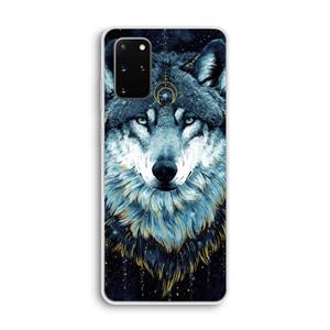 CaseCompany Darkness Wolf: Samsung Galaxy S20 Plus Transparant Hoesje