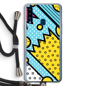 CaseCompany Pop Art #1: Samsung Galaxy A20s Transparant Hoesje met koord
