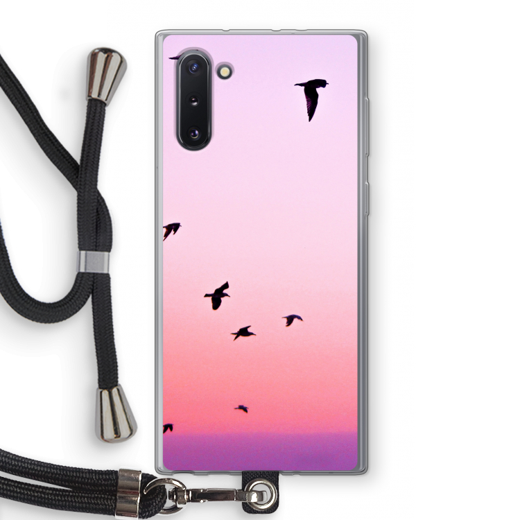 CaseCompany Fly away: Samsung Galaxy Note 10 Transparant Hoesje met koord