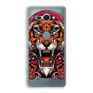 CaseCompany Tiger and Rattlesnakes: Sony Xperia XZ2 Compact Transparant Hoesje
