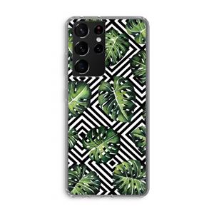 CaseCompany Geometrische jungle: Samsung Galaxy S21 Ultra Transparant Hoesje