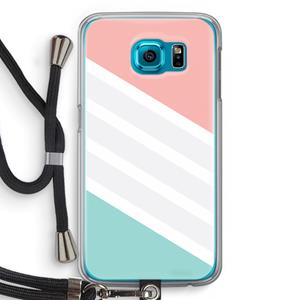 CaseCompany Strepen pastel: Samsung Galaxy S6 Transparant Hoesje met koord
