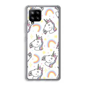 CaseCompany Rainbow Unicorn: Samsung Galaxy A42 5G Transparant Hoesje