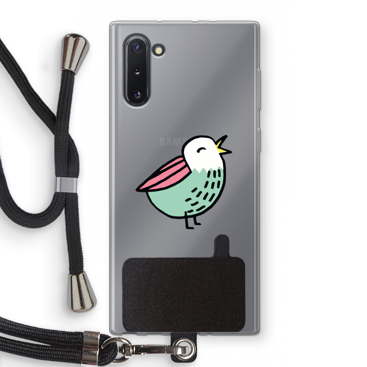 CaseCompany Birdy: Samsung Galaxy Note 10 Transparant Hoesje met koord