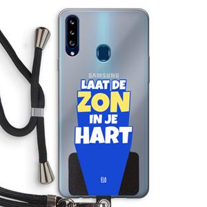 CaseCompany Laat de zon in je hart: Samsung Galaxy A20s Transparant Hoesje met koord