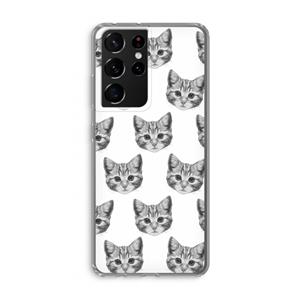 CaseCompany Kitten: Samsung Galaxy S21 Ultra Transparant Hoesje