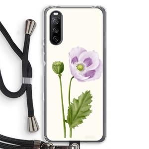 CaseCompany Purple poppy: Sony Sony Xperia 10 III Transparant Hoesje met koord