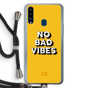 CaseCompany No Bad Vibes: Samsung Galaxy A20s Transparant Hoesje met koord