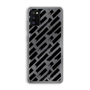 CaseCompany Zwarte vegen: Samsung Galaxy A41 Transparant Hoesje