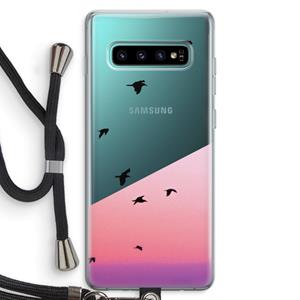CaseCompany Fly away: Samsung Galaxy S10 Plus Transparant Hoesje met koord