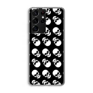 CaseCompany Musketon Skulls: Samsung Galaxy S21 Ultra Transparant Hoesje