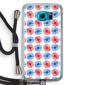 CaseCompany Klaproosjes: Samsung Galaxy S6 Transparant Hoesje met koord