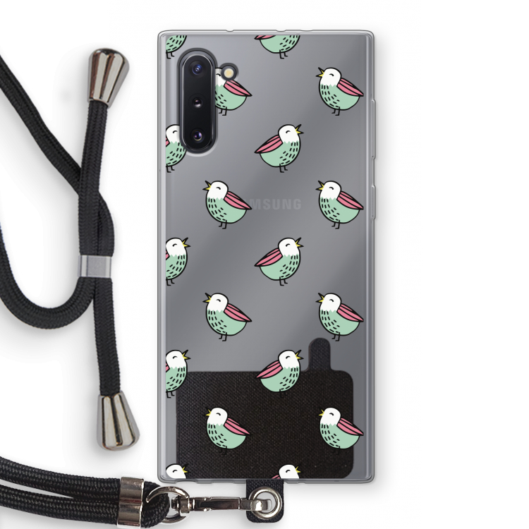 CaseCompany Vogeltjes: Samsung Galaxy Note 10 Transparant Hoesje met koord
