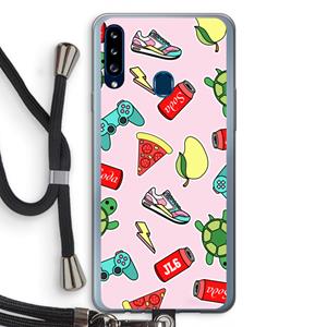 CaseCompany Things Jamie Loves: Samsung Galaxy A20s Transparant Hoesje met koord