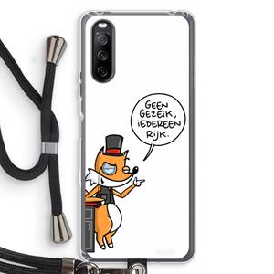 CaseCompany Geen Gezeik: Sony Sony Xperia 10 III Transparant Hoesje met koord