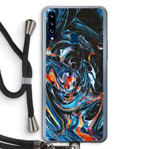 CaseCompany Black Unicorn: Samsung Galaxy A20s Transparant Hoesje met koord