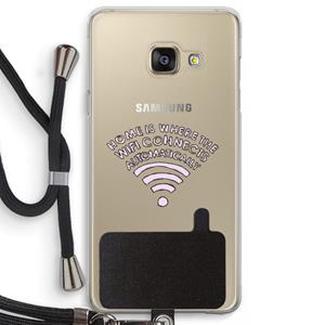 CaseCompany Home Is Where The Wifi Is: Samsung Galaxy A3 (2016) Transparant Hoesje met koord