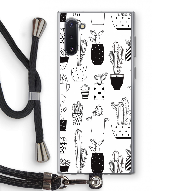 CaseCompany Cactusmotief: Samsung Galaxy Note 10 Transparant Hoesje met koord