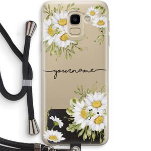 CaseCompany Daisies: Samsung Galaxy J6 (2018) Transparant Hoesje met koord