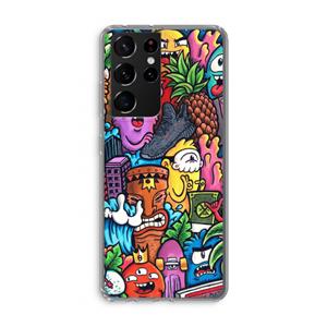 CaseCompany Vexx Mixtape: Samsung Galaxy S21 Ultra Transparant Hoesje