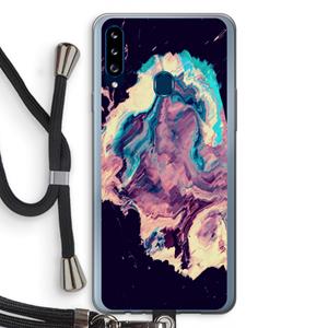CaseCompany Cosmic Silence: Samsung Galaxy A20s Transparant Hoesje met koord