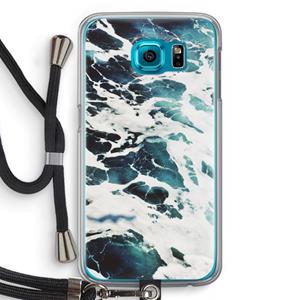 CaseCompany Golven: Samsung Galaxy S6 Transparant Hoesje met koord