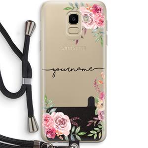CaseCompany Rozen: Samsung Galaxy J6 (2018) Transparant Hoesje met koord