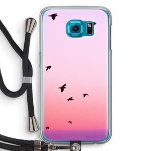 CaseCompany Fly away: Samsung Galaxy S6 Transparant Hoesje met koord