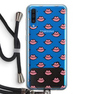 CaseCompany Lipjes: Samsung Galaxy A50 Transparant Hoesje met koord
