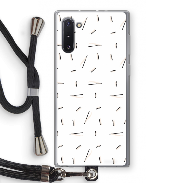 CaseCompany Hipster stripes: Samsung Galaxy Note 10 Transparant Hoesje met koord