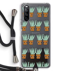 CaseCompany Sansevieria: Sony Sony Xperia 10 III Transparant Hoesje met koord