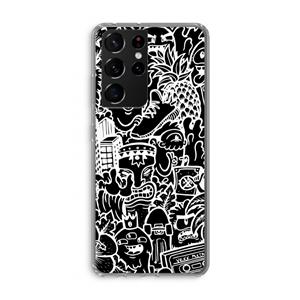 CaseCompany Vexx Black Mixtape: Samsung Galaxy S21 Ultra Transparant Hoesje