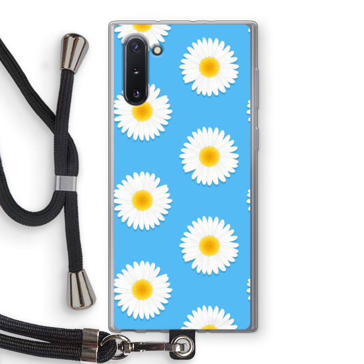 CaseCompany Margrietjes: Samsung Galaxy Note 10 Transparant Hoesje met koord