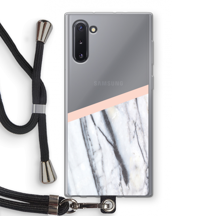 CaseCompany A touch of peach: Samsung Galaxy Note 10 Transparant Hoesje met koord