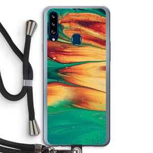 CaseCompany Green Inferno: Samsung Galaxy A20s Transparant Hoesje met koord