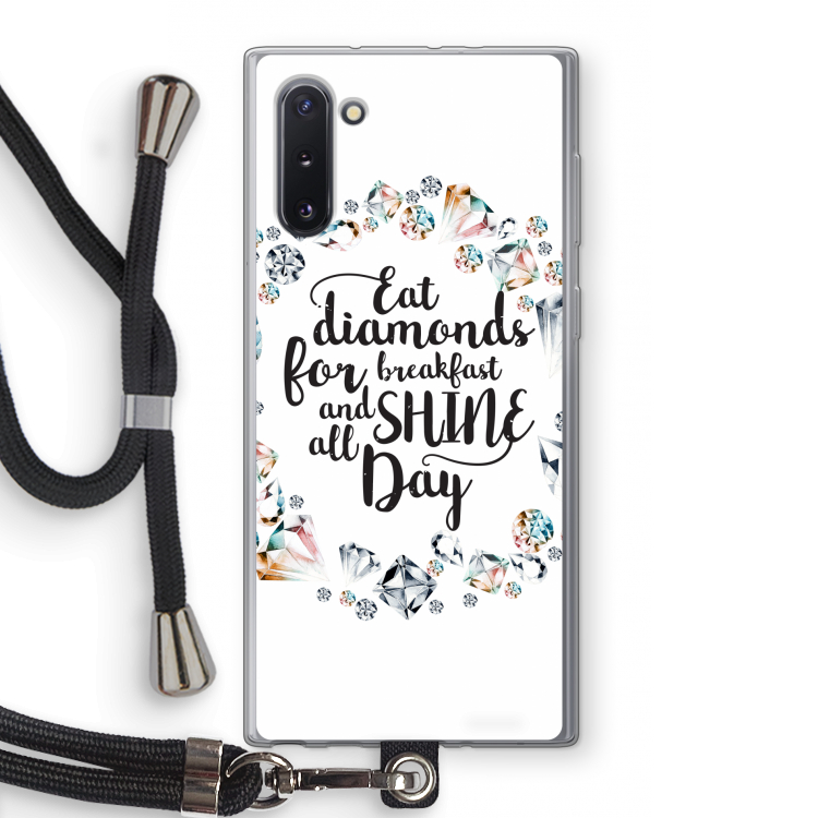 CaseCompany Diamonds: Samsung Galaxy Note 10 Transparant Hoesje met koord