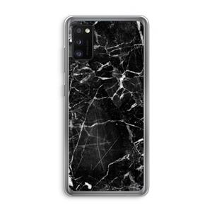 CaseCompany Zwart Marmer 2: Samsung Galaxy A41 Transparant Hoesje