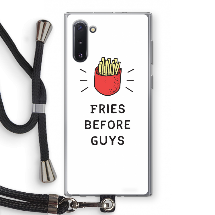 CaseCompany Fries before guys: Samsung Galaxy Note 10 Transparant Hoesje met koord