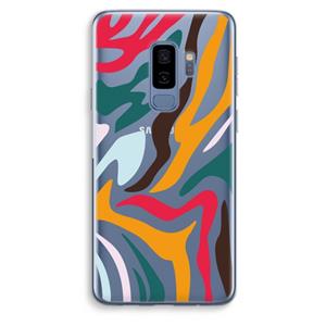 CaseCompany Colored Zebra: Samsung Galaxy S9 Plus Transparant Hoesje