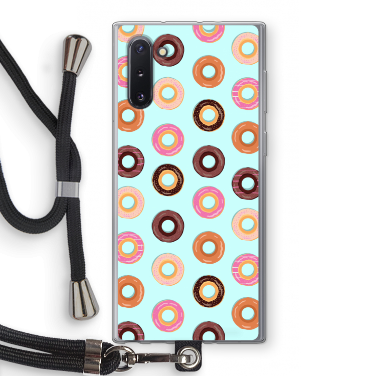 CaseCompany Donuts: Samsung Galaxy Note 10 Transparant Hoesje met koord