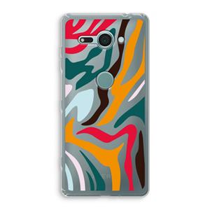 CaseCompany Colored Zebra: Sony Xperia XZ2 Compact Transparant Hoesje