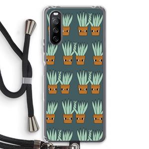 CaseCompany Sansevieria: Sony Sony Xperia 10 III Transparant Hoesje met koord