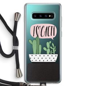 CaseCompany I love cacti: Samsung Galaxy S10 Plus Transparant Hoesje met koord