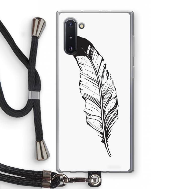 CaseCompany Pluim: Samsung Galaxy Note 10 Transparant Hoesje met koord