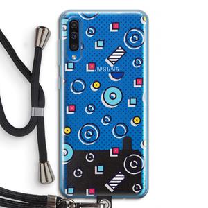 CaseCompany 8-bit N°9: Samsung Galaxy A50 Transparant Hoesje met koord