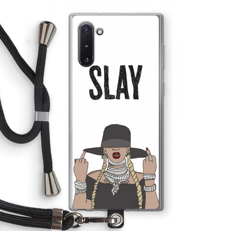 CaseCompany Slay All Day: Samsung Galaxy Note 10 Transparant Hoesje met koord