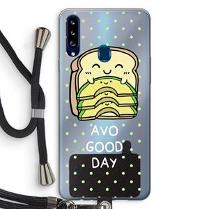 CaseCompany Avo Good Day: Samsung Galaxy A20s Transparant Hoesje met koord