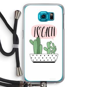 CaseCompany I love cacti: Samsung Galaxy S6 Transparant Hoesje met koord