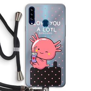 CaseCompany Love You A Lotl: Samsung Galaxy A20s Transparant Hoesje met koord